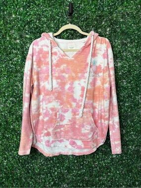 Southern Spirit Tie-Dye Pink & White Hoodie Pullover Destin Florida